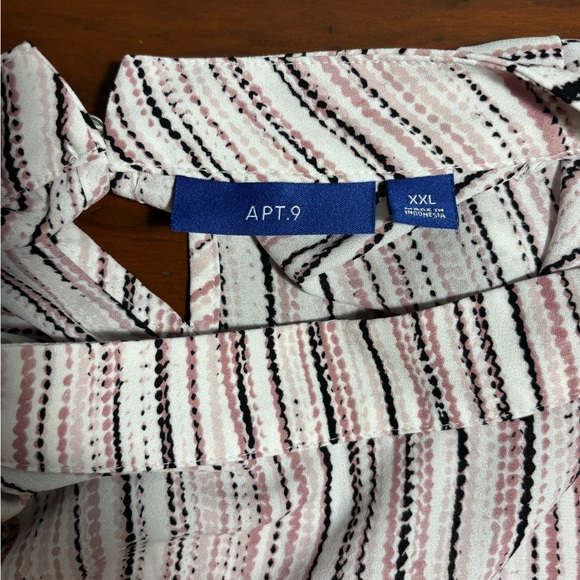 Apt 9 polyester sleeveless blouse pink and black striped size XXL - Picture 4 of 8